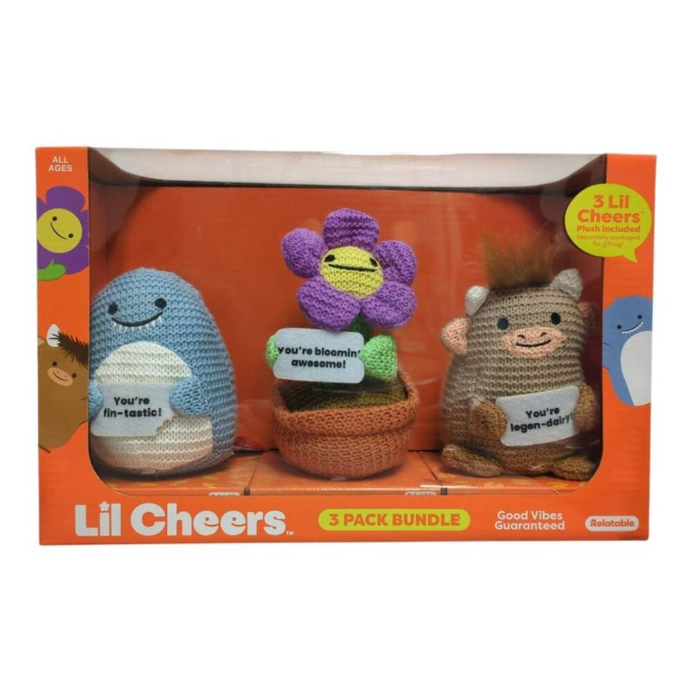 Shark - Relatable Lil Cheers Sweet & Cheery Weighted Crochet Plush Bundle, Set o